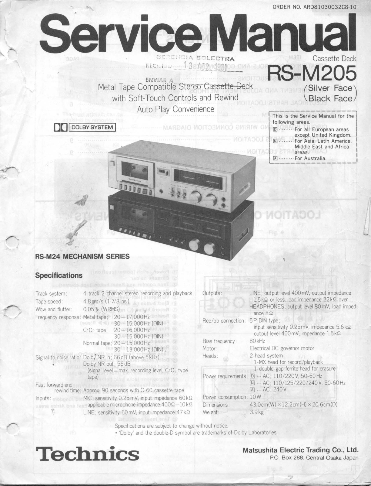 Technics RSM-205 Service manual