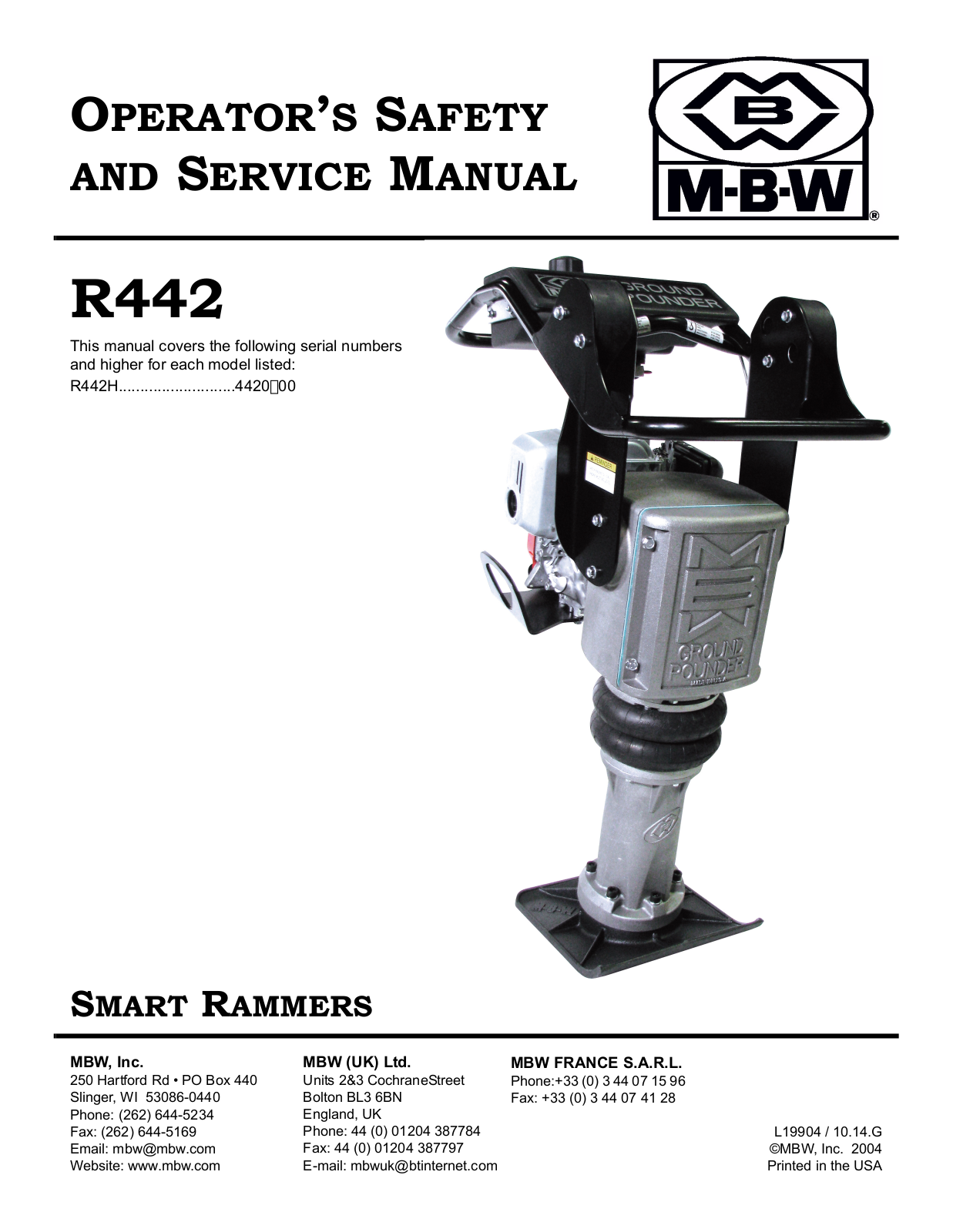 MBW R442 User Manual