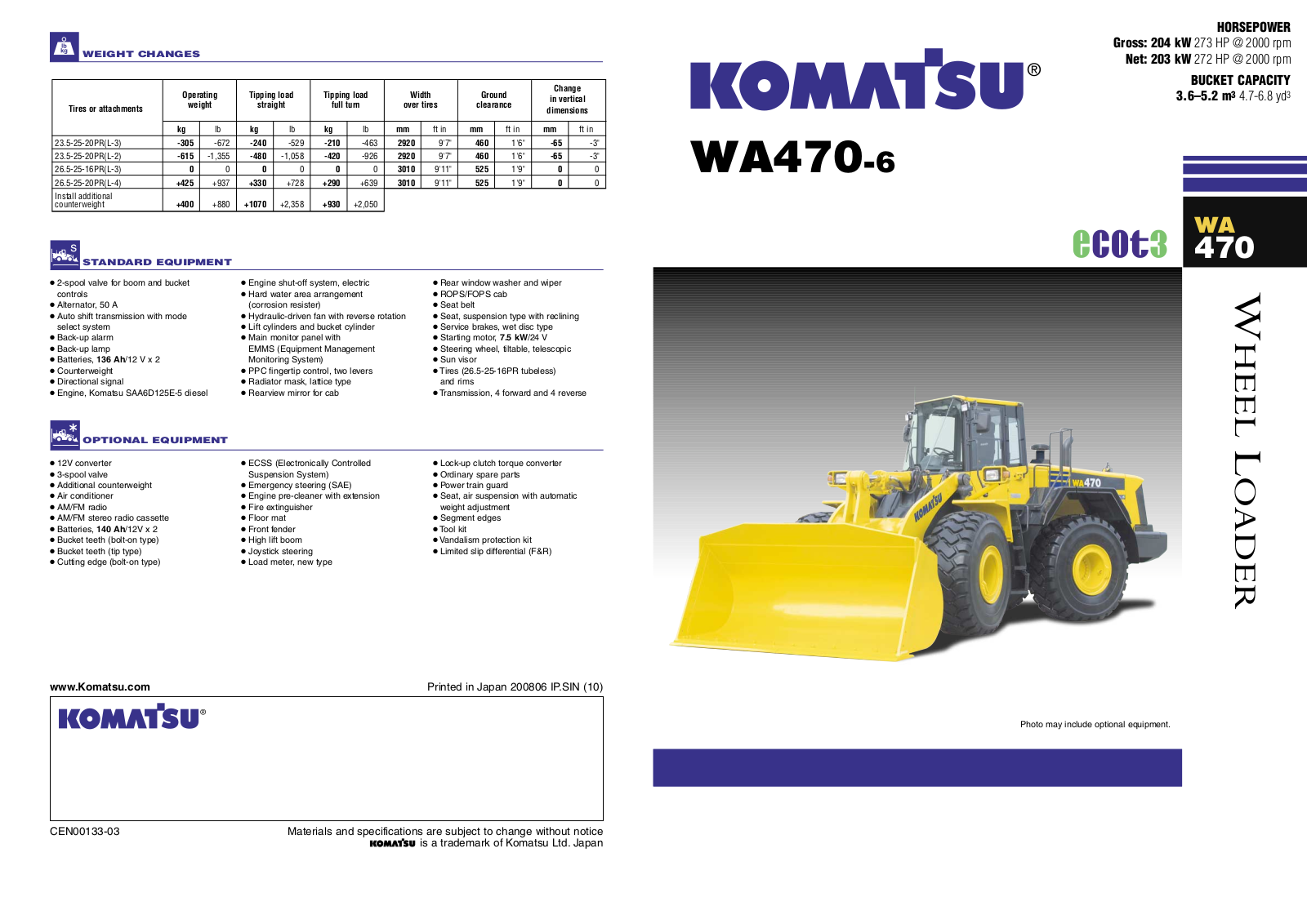 Komatsu WA470-6 Manual