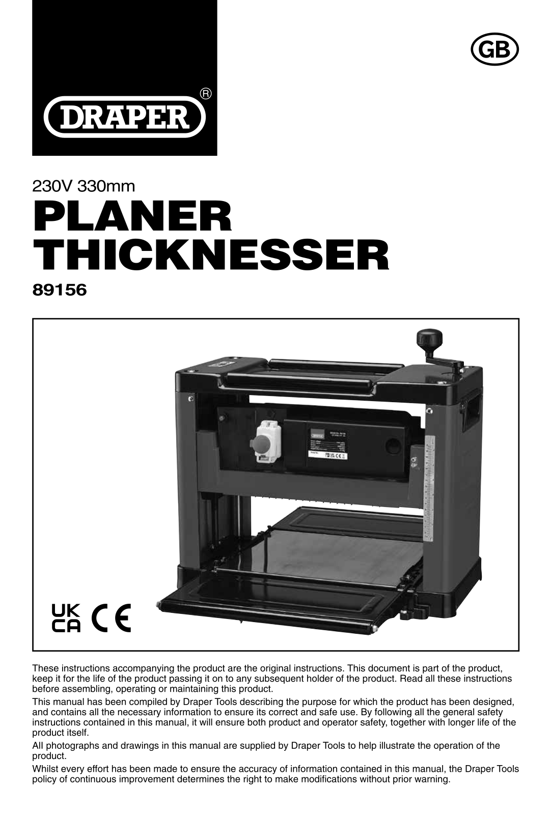 Draper Tools 89156 Instructions - ManualMachine.com