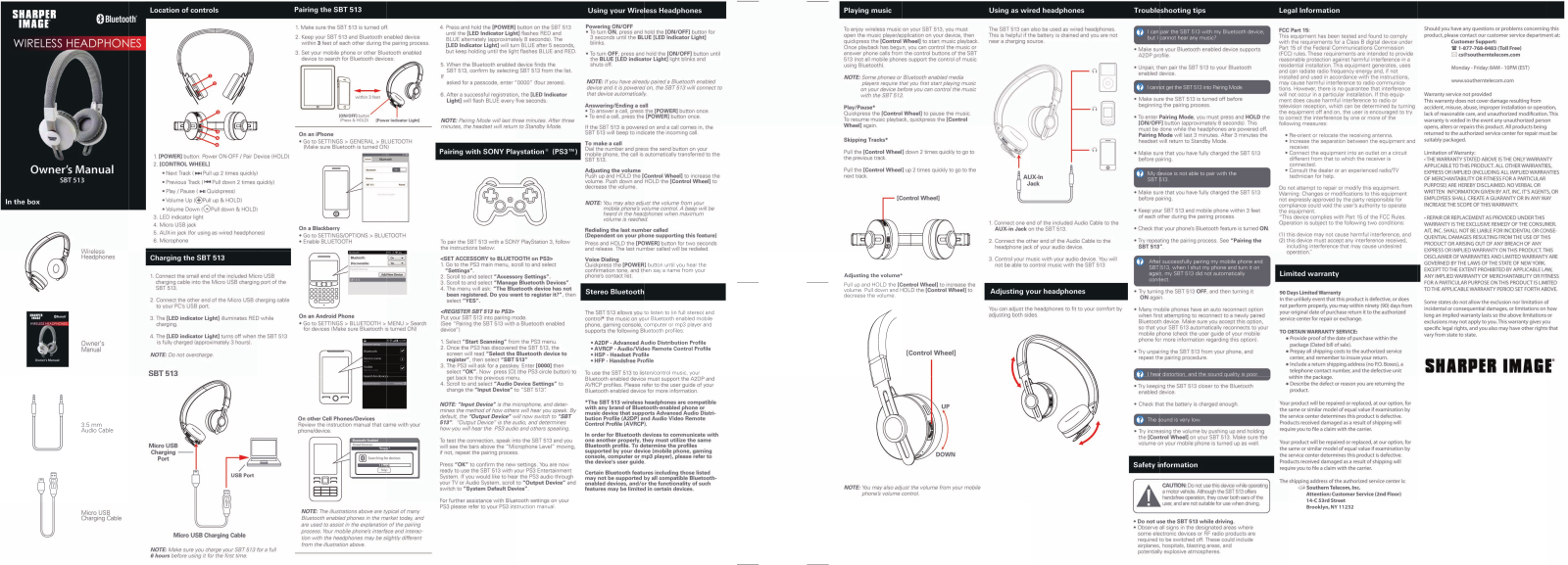 Sharper image SBT 513 User Manual