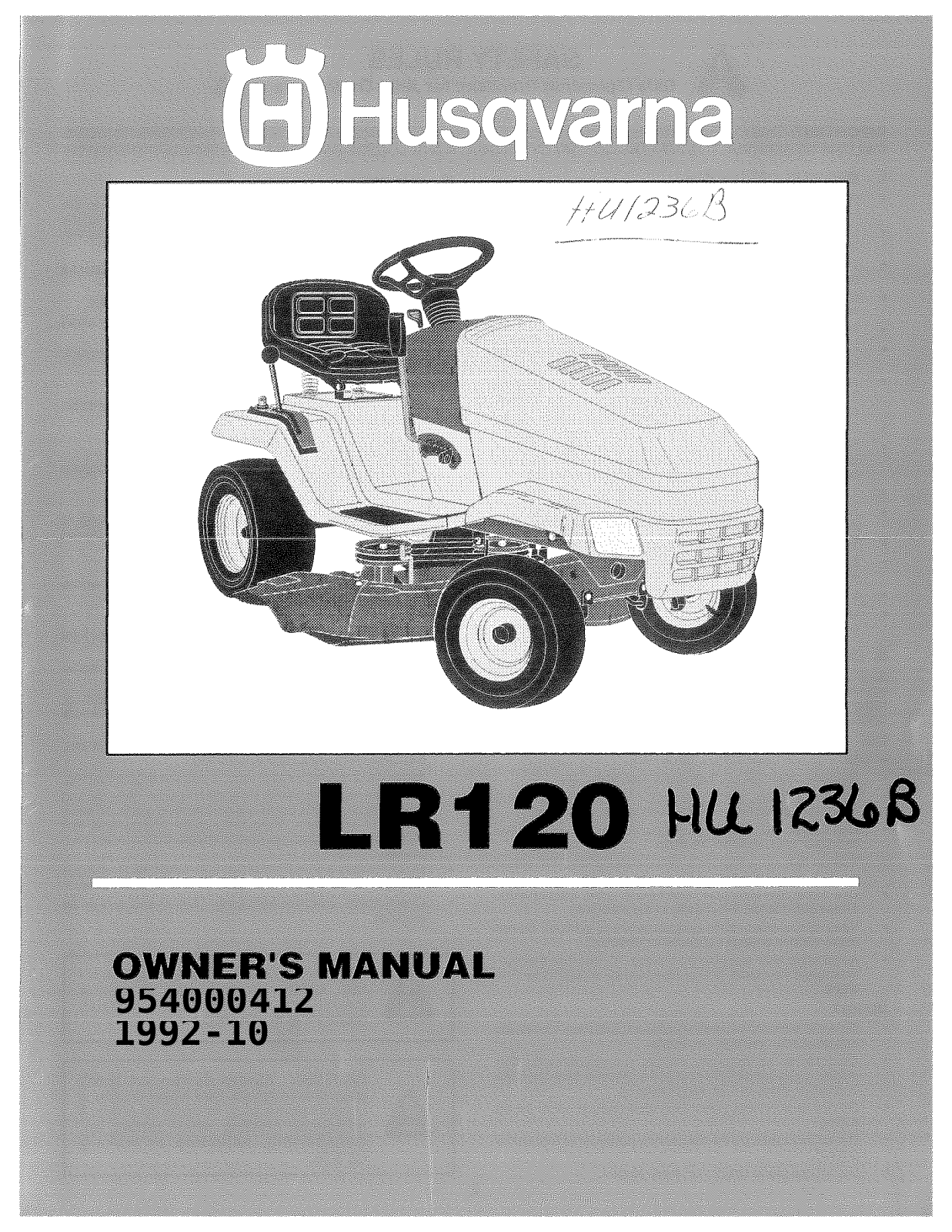 Husqvarna 954000412, HU1236B User Manual