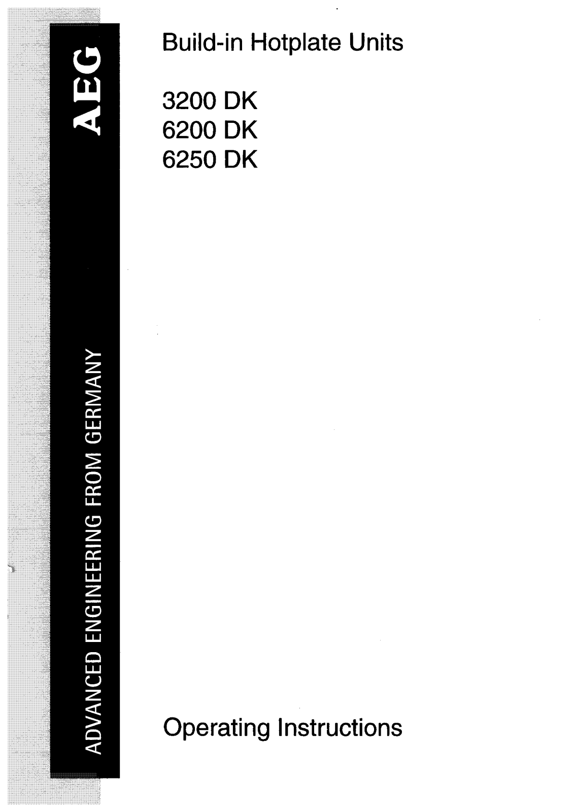 AEG 6250 DK w, 6250 DK, 6200 DK w, 6200 DK, 3200 DK W User Manual