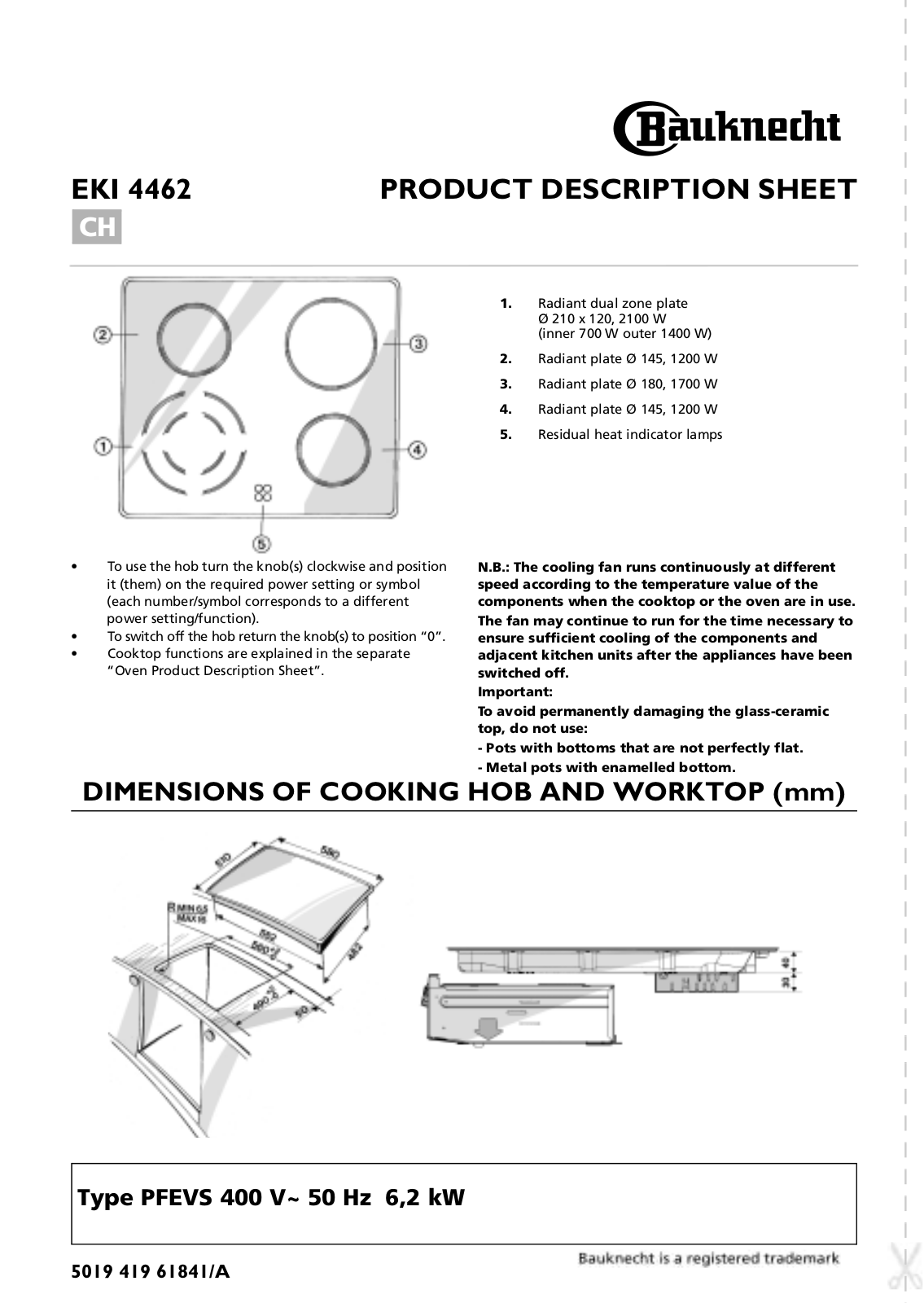 Whirlpool EKI 4462 IN PROGRAM CHART