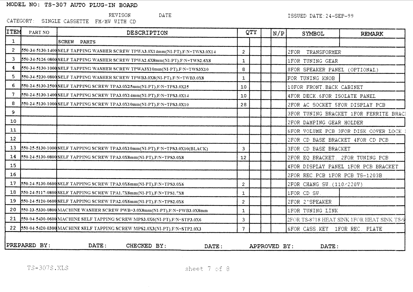 Vitek TS-307 Parts List 8