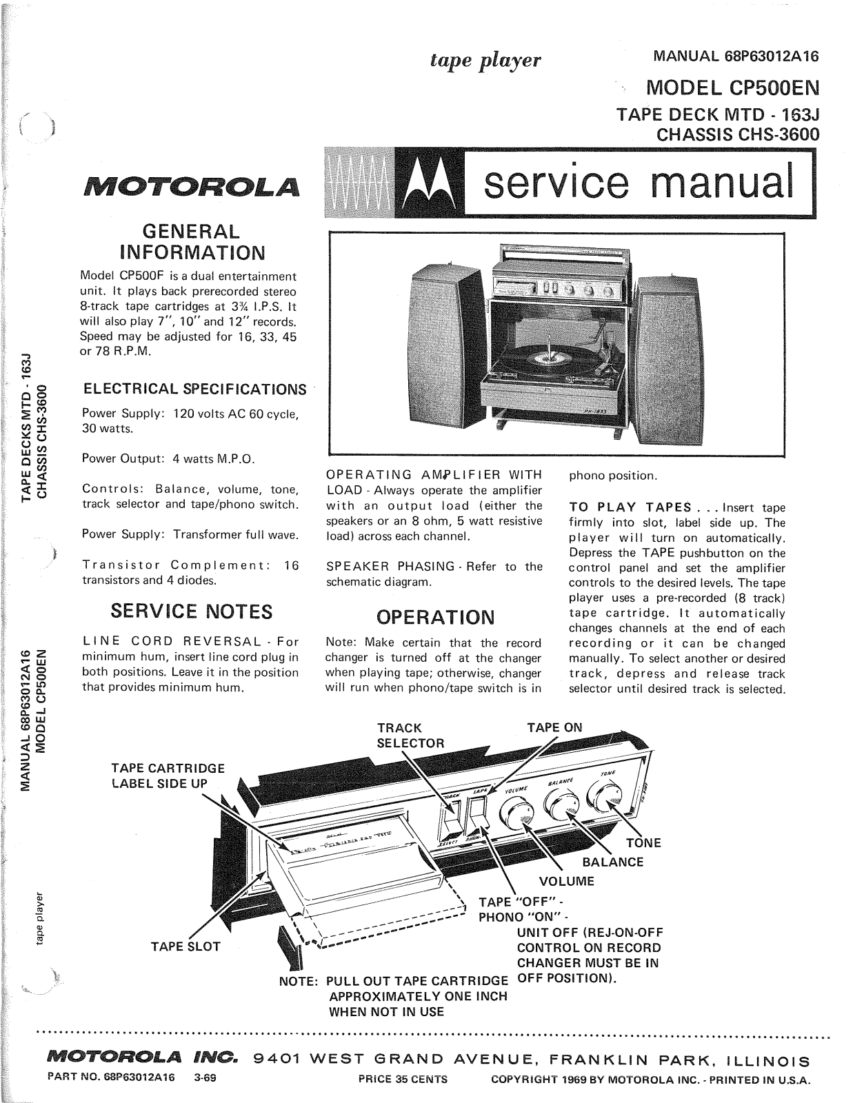 Moth Audio CP-500-EN, MTD-163-J Service manual