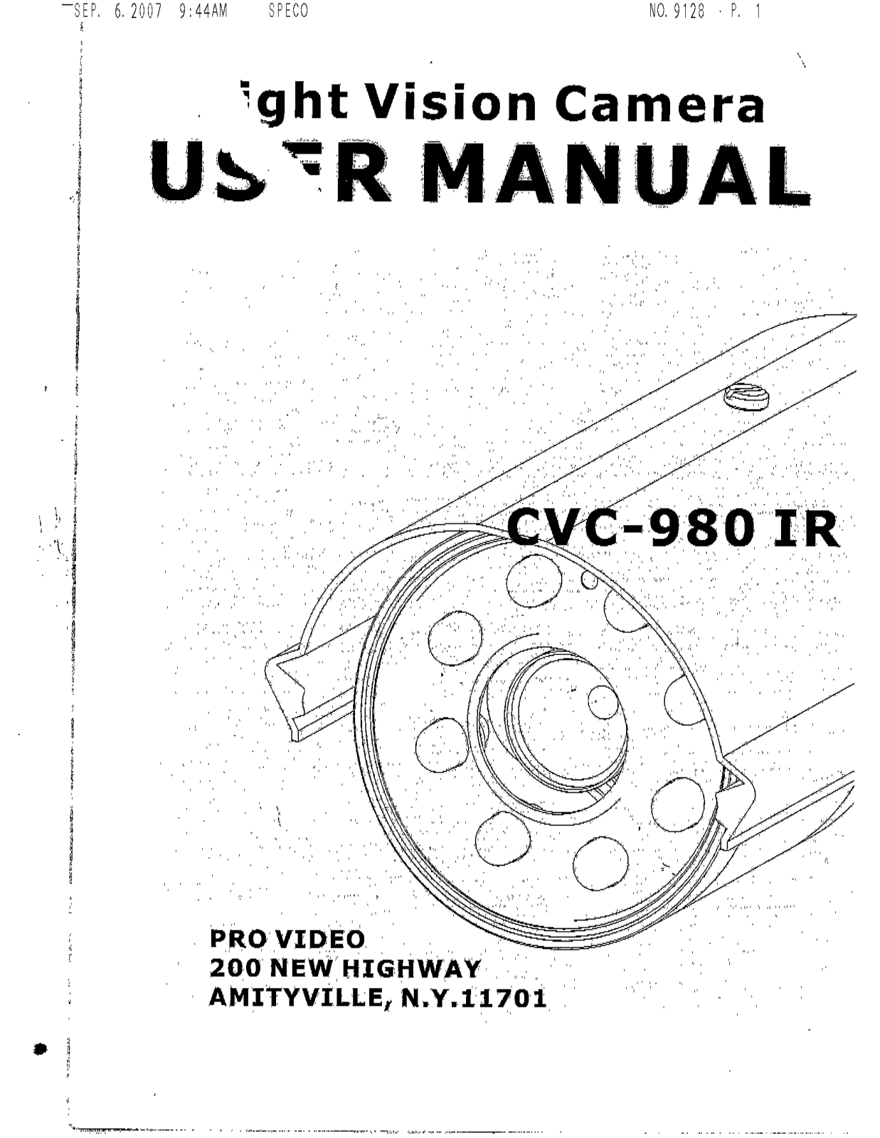 Speco Technologies CVC-980 IR User Manual