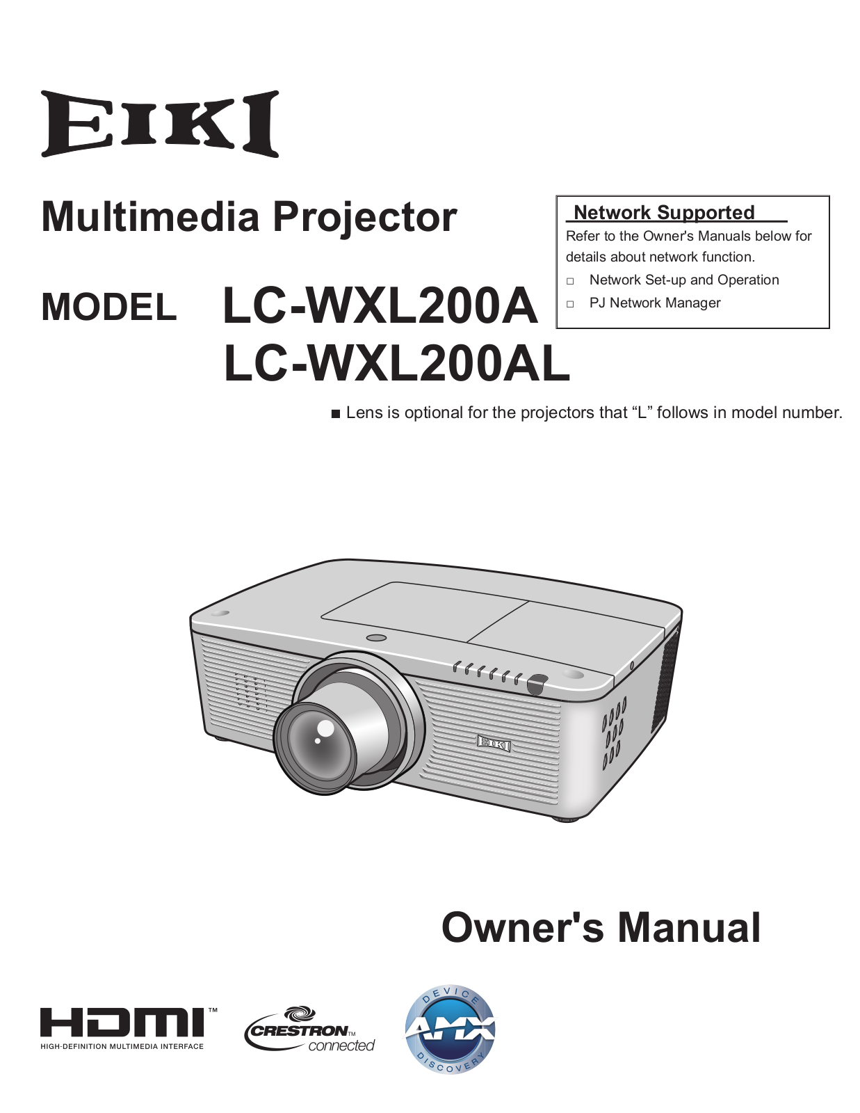 Eiki LC-WXL200AL User Manual