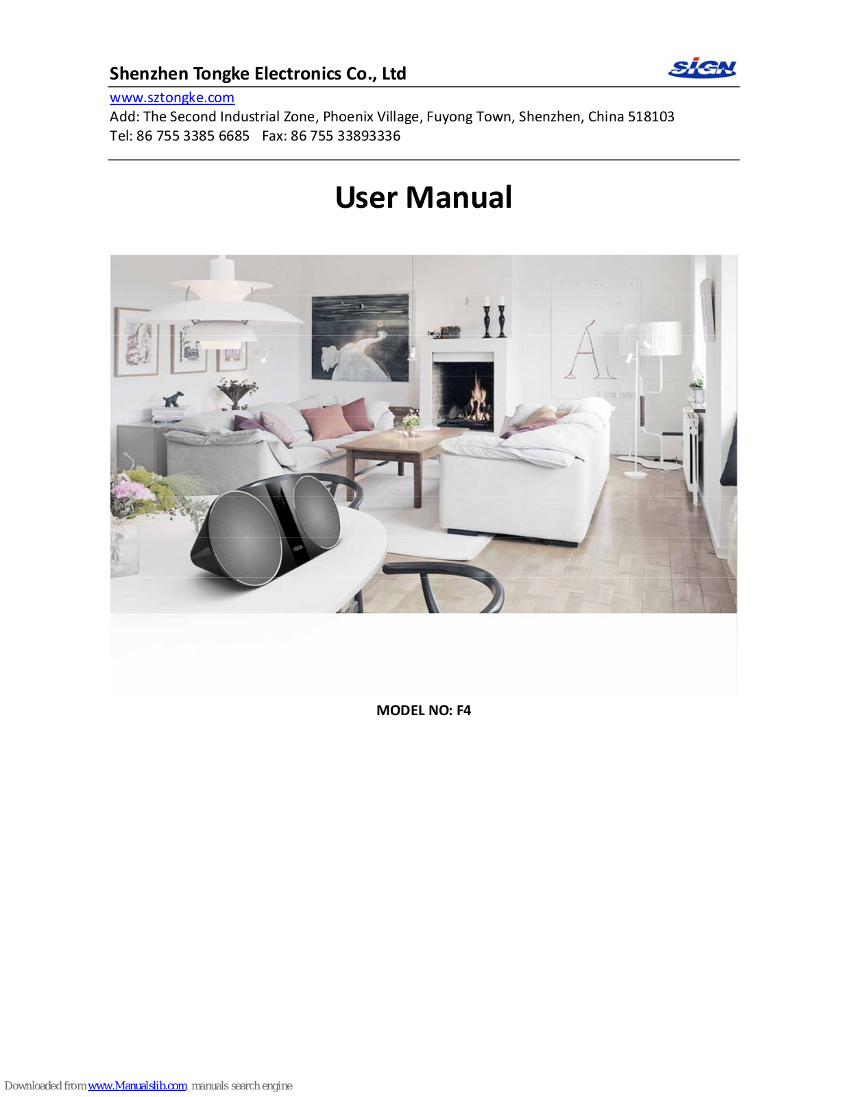 Sign F4 User Manual - ManualMachine.com