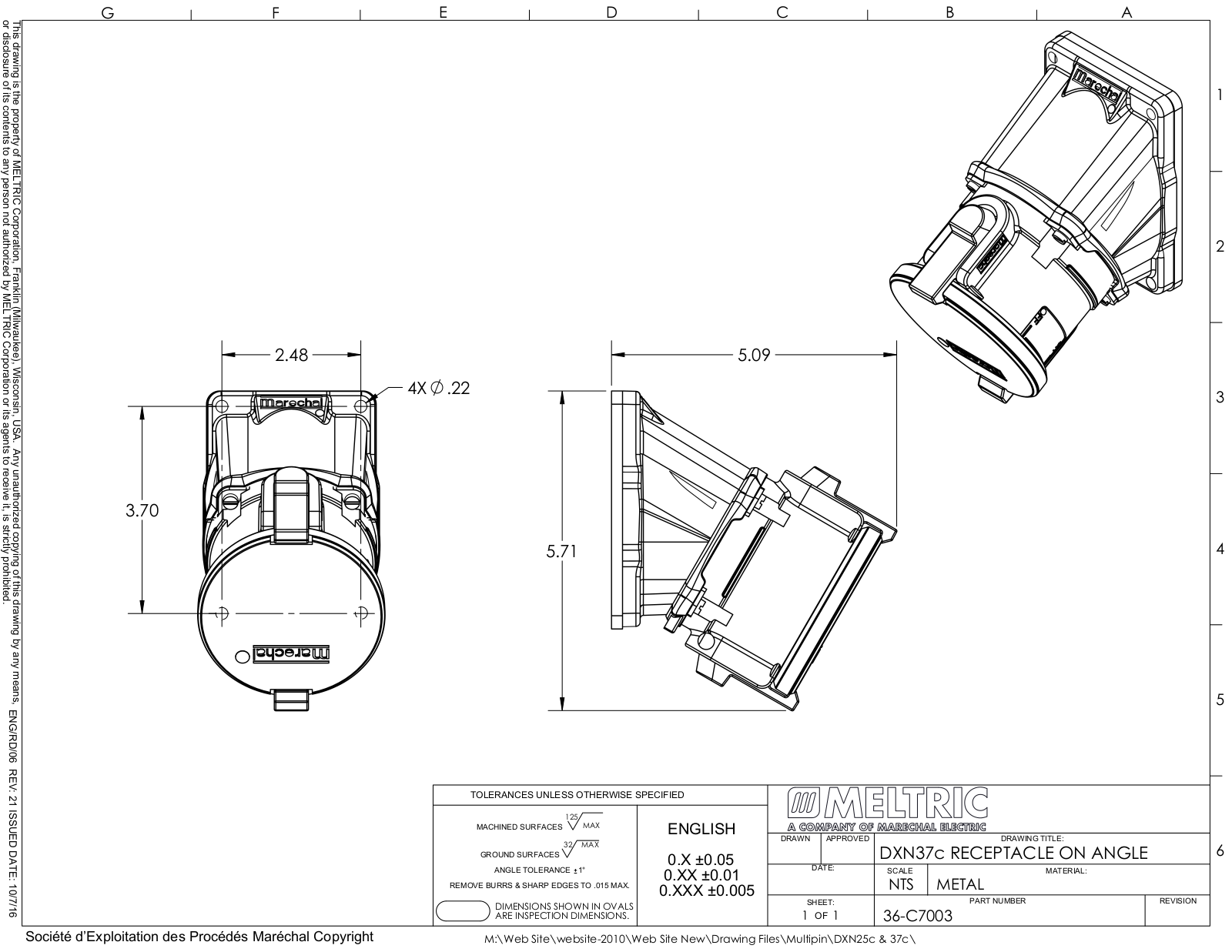 Meltric 36-C7003 Reference Drawing - ManualMachine.com