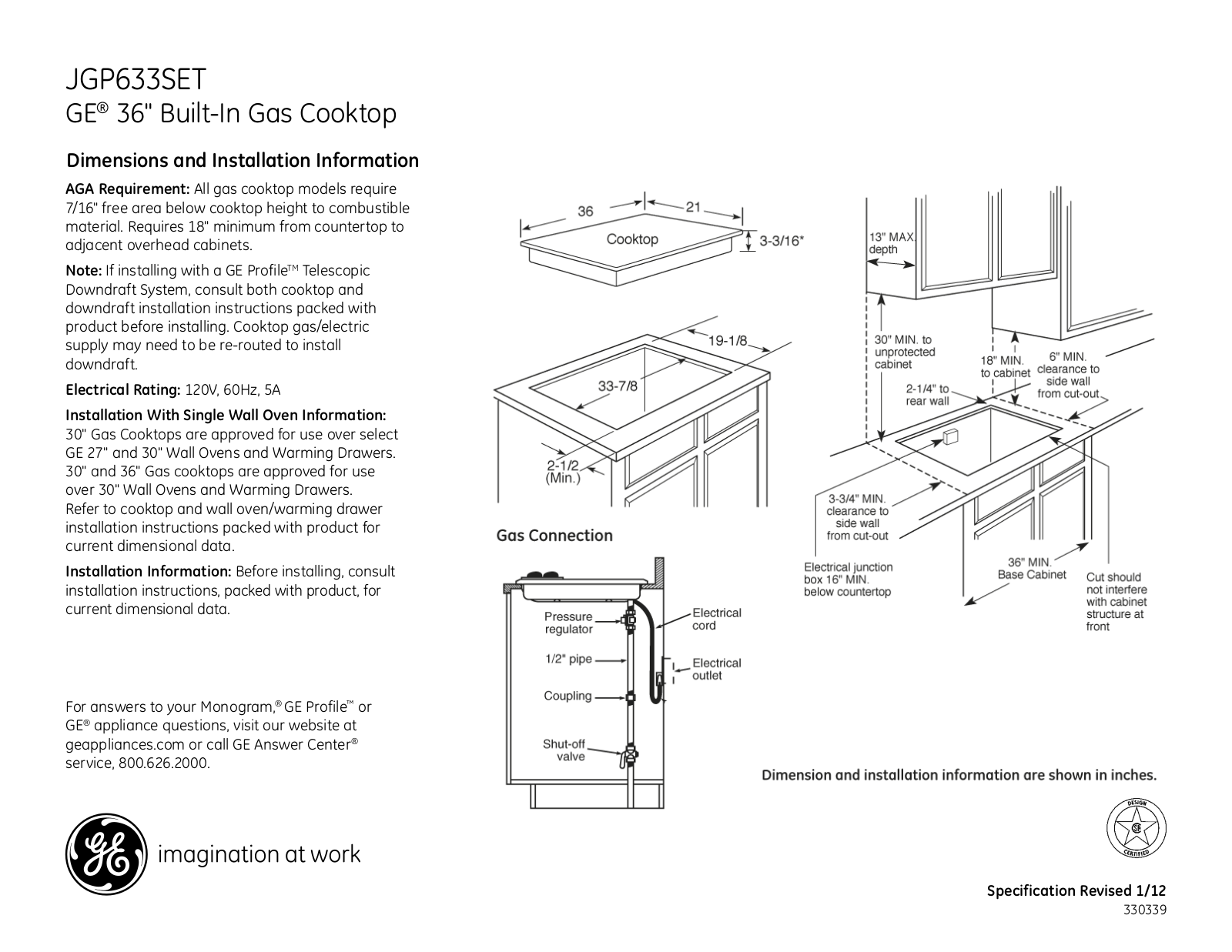 GE JGP633SETSS User Manual