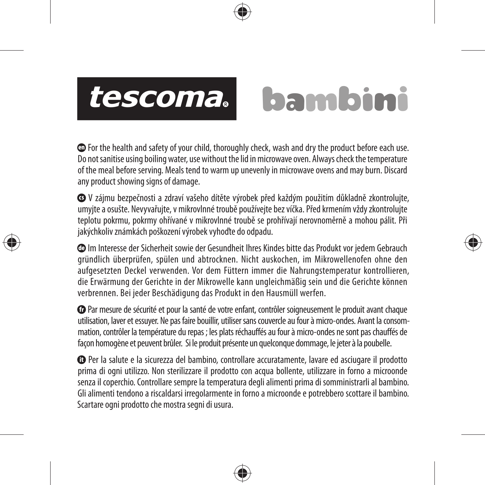 Tescoma Bambini 250ml, BAMBINI 200ml, Bambini 150ml, Bambini User Manual