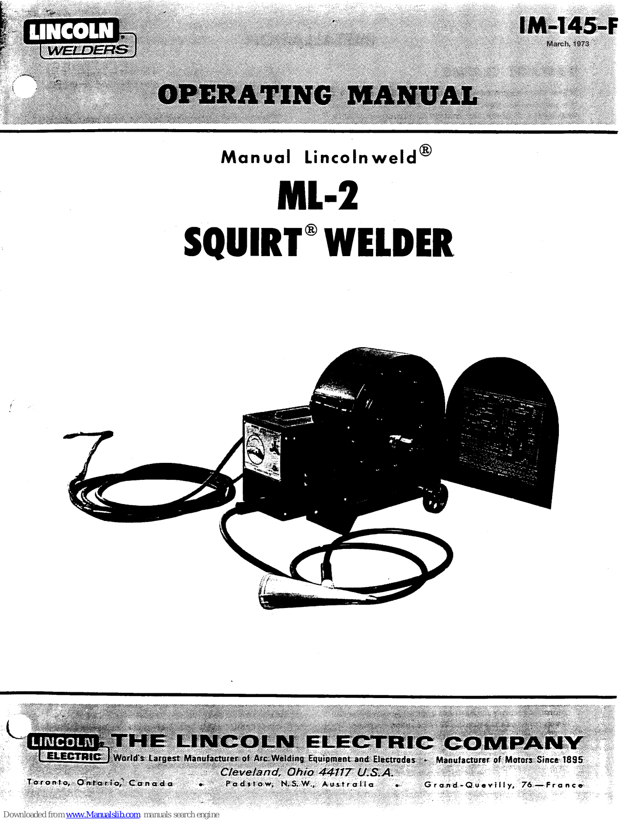 Lincoln Electric ML-2 Operating Manual