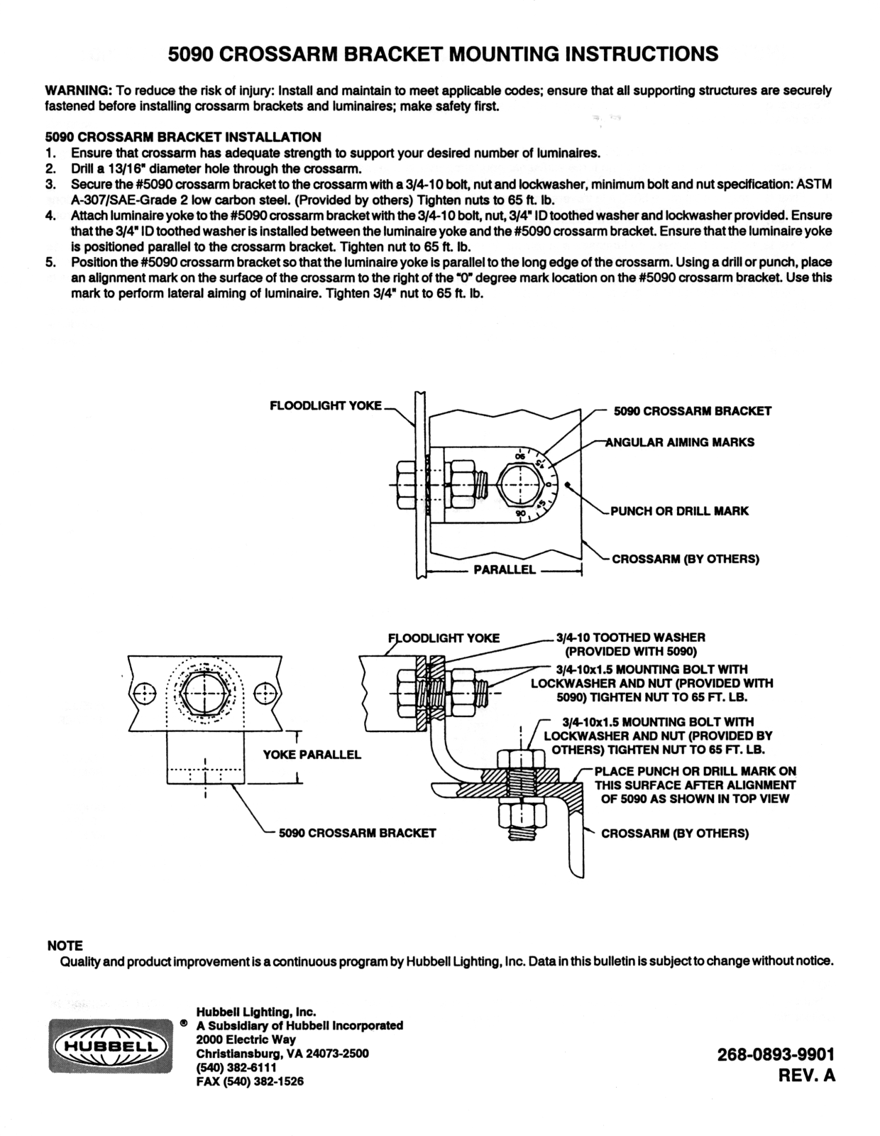 Hubbell Lighting 5090 User Manual