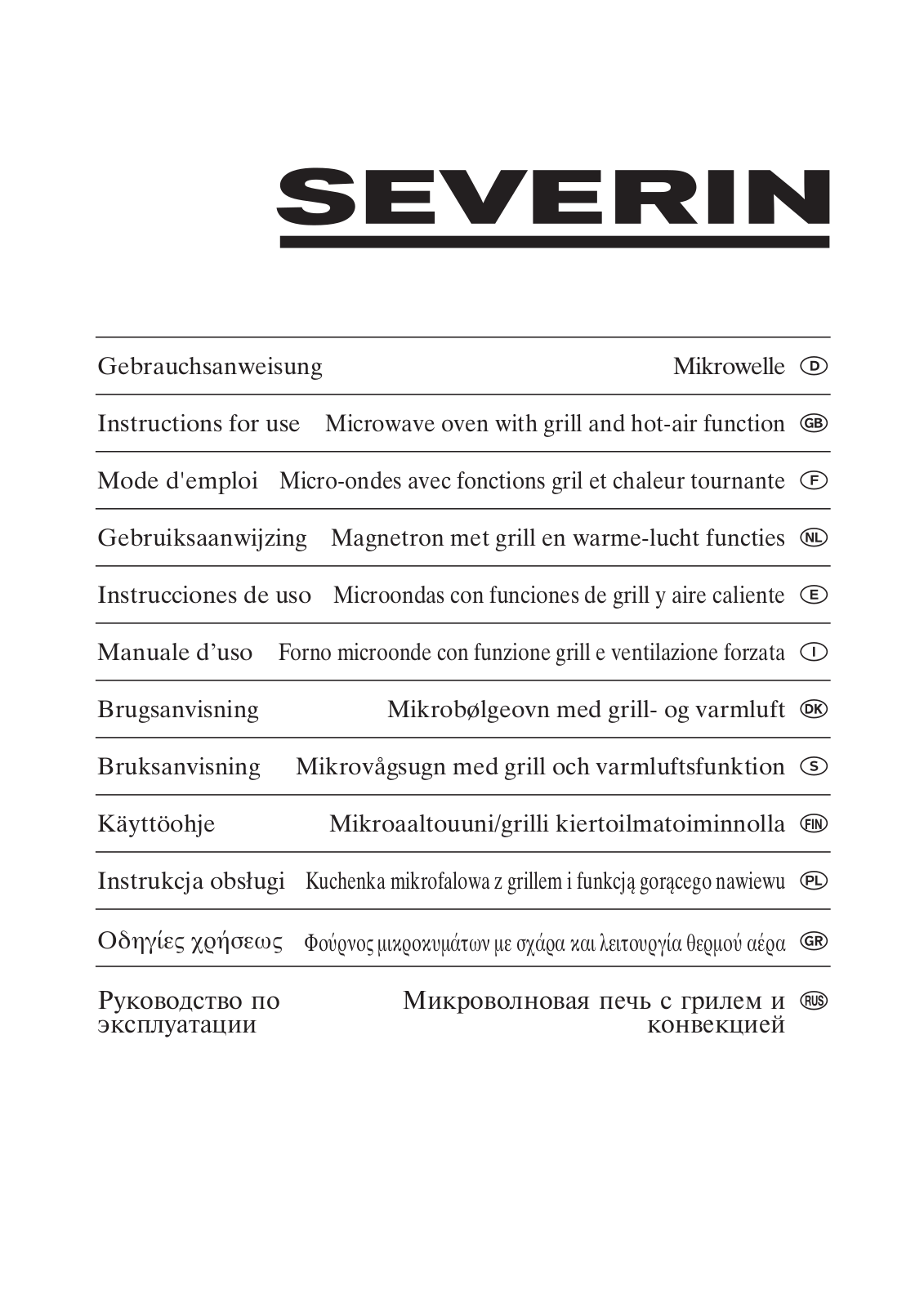 Severin MW 7804 User Manual