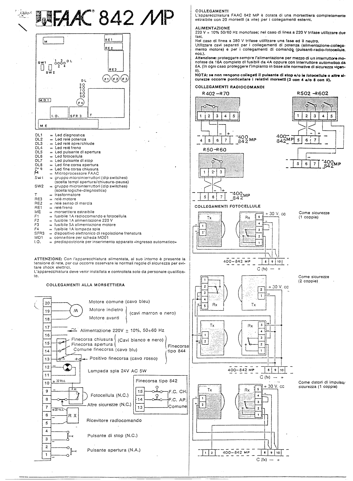 FAAC 862 MP User Manual