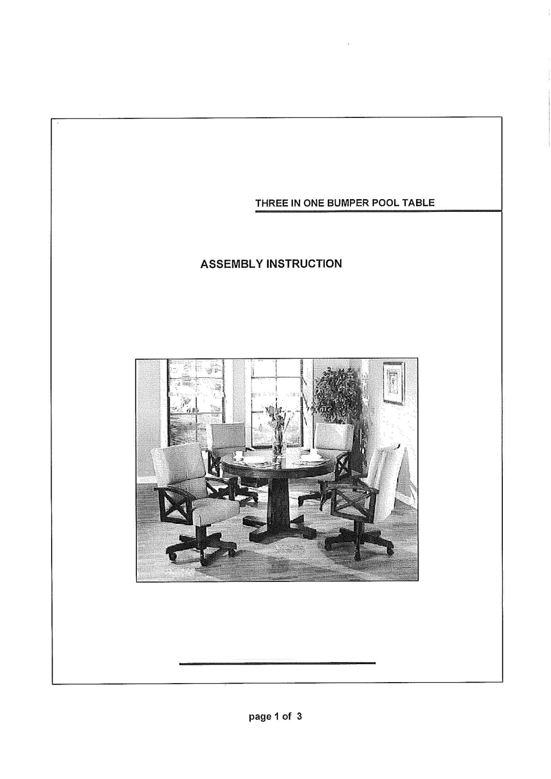 Wildon Home CST1401 Assembly Instruction