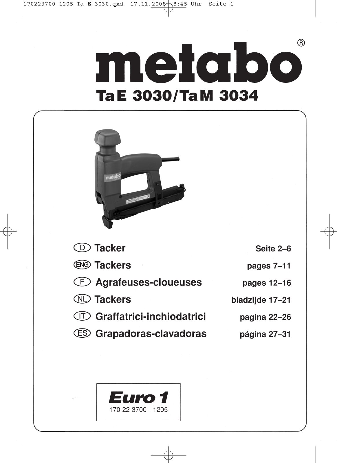 Metabo Ta M 3034 User Manual