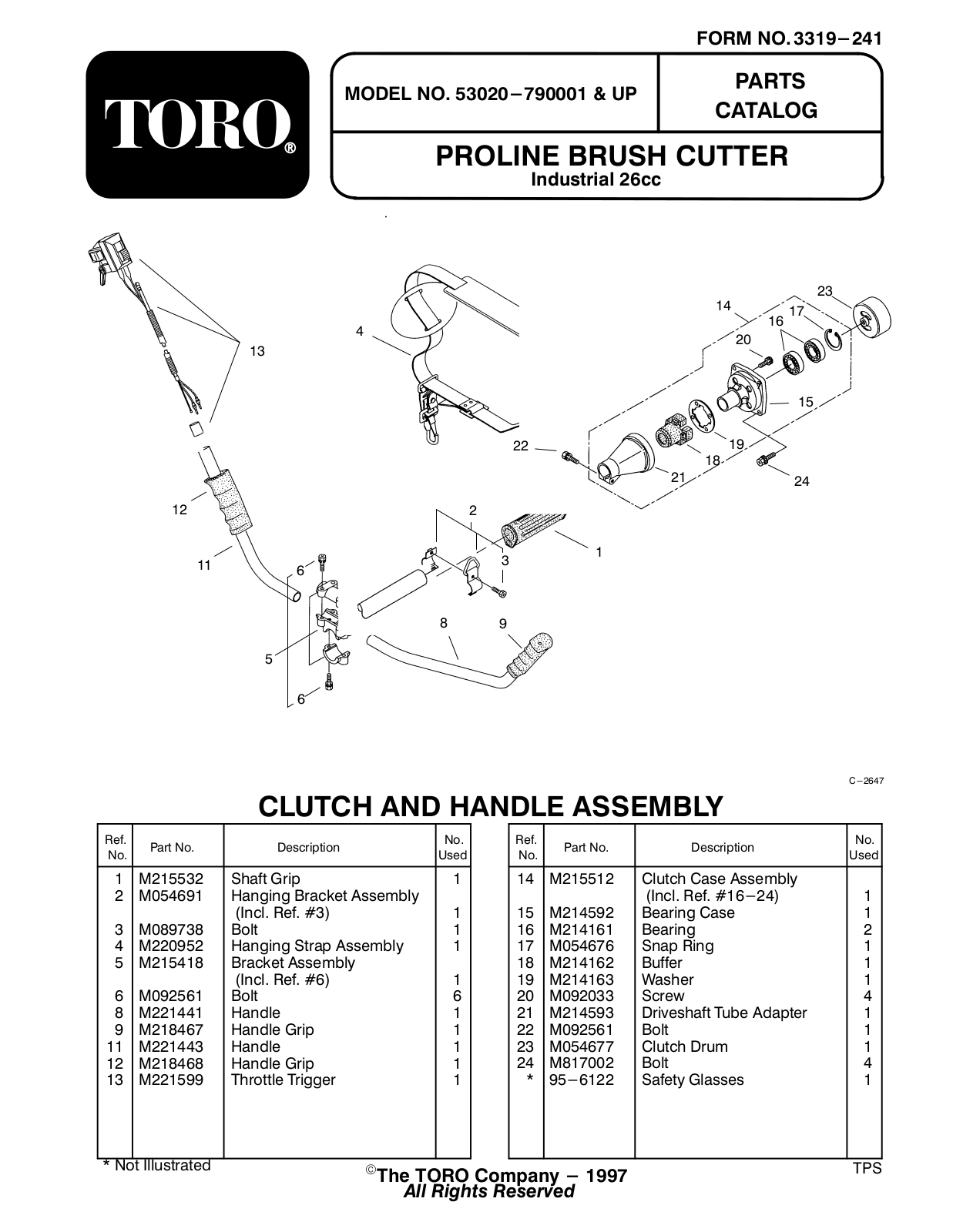 Toro 53020 Parts Catalogue