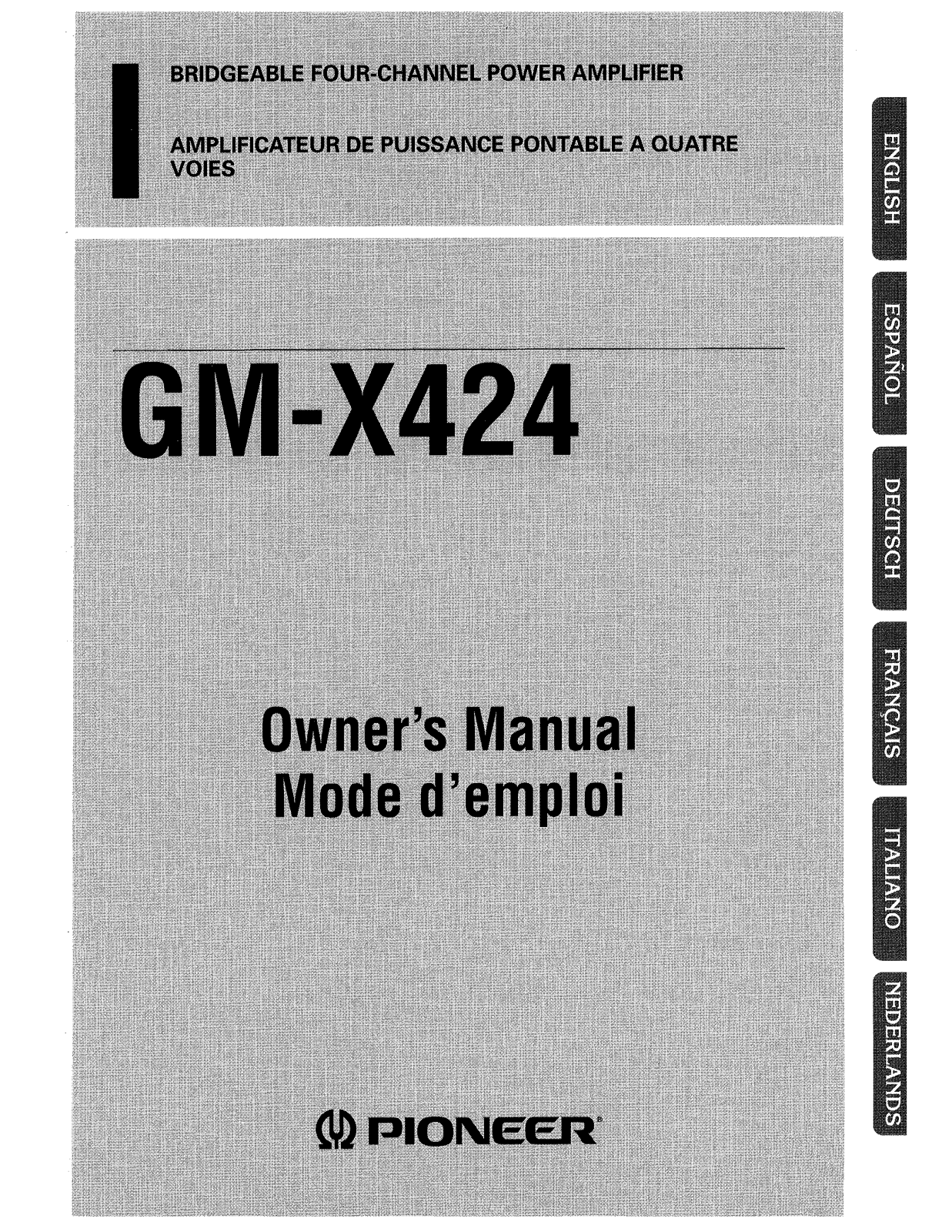 Pioneer GM-X424 Manual