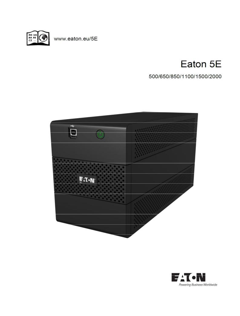 Eaton 5E 1500i USB, 5E 500i, 5E 650i, 5E 650i USB, 5E 650i USB DIN User Manual