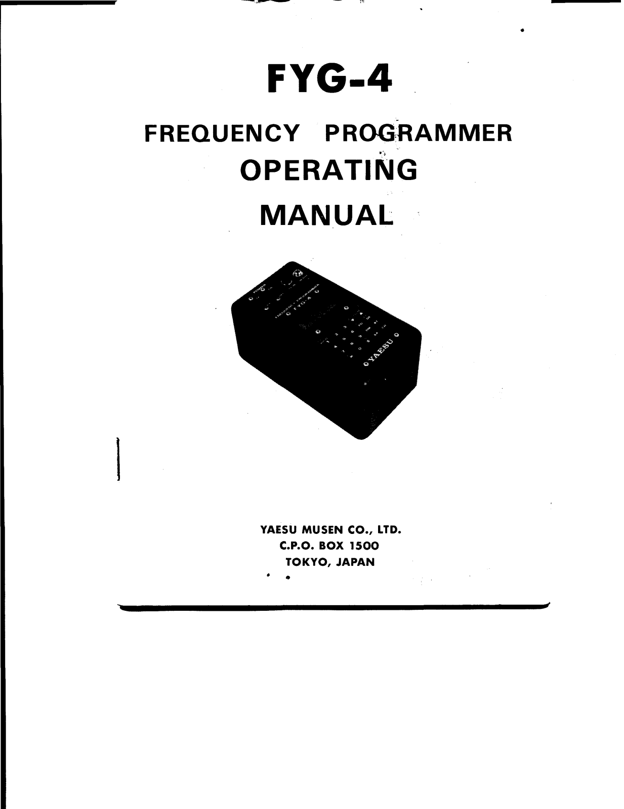 Yaesu FYG-4 Owners manual