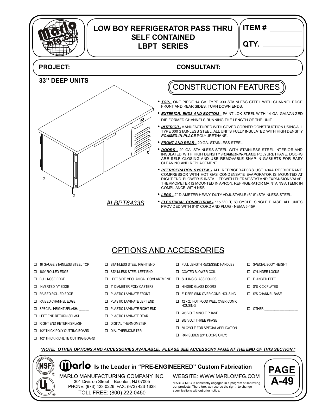 Marlo LBPT4033S User Manual