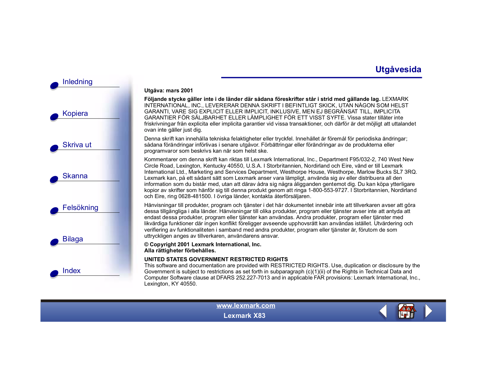 Lexmark X83 User Manual