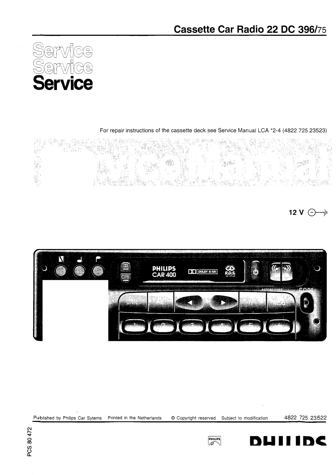 Philips 22-DC-396 Service Manual