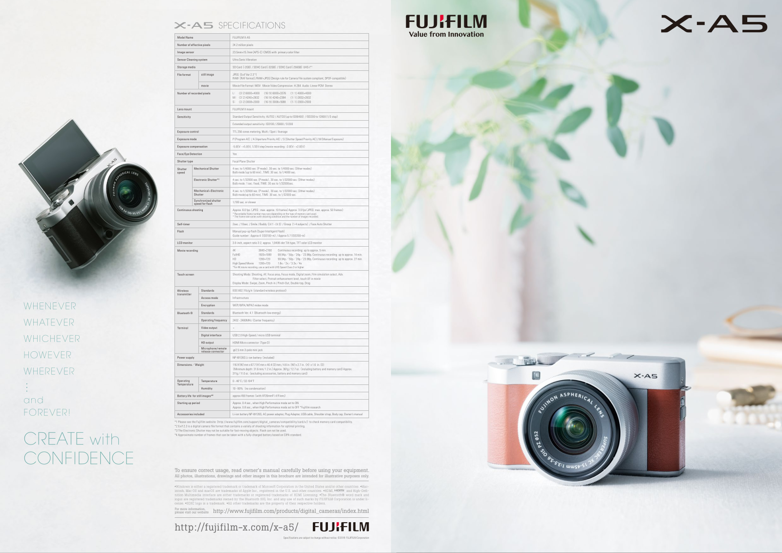 Fujifilm X-A5 Specification