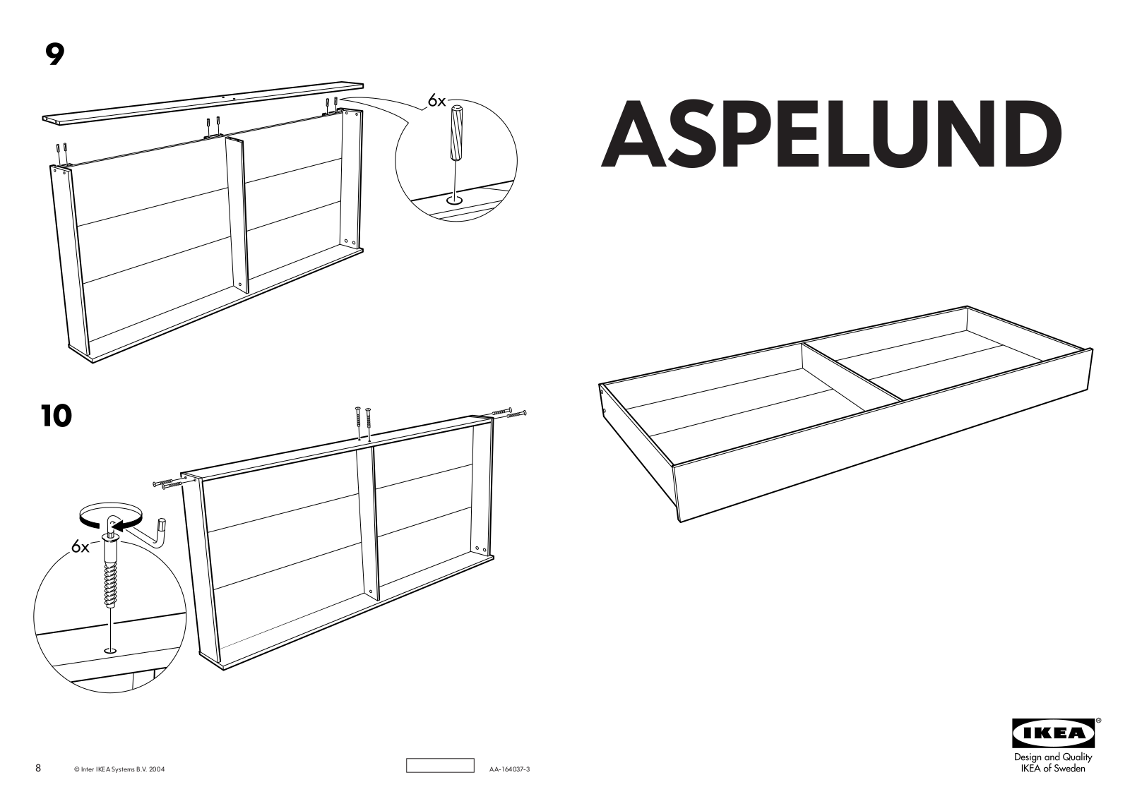 IKEA ASPELUND BED STORAGE BOX Assembly Instruction