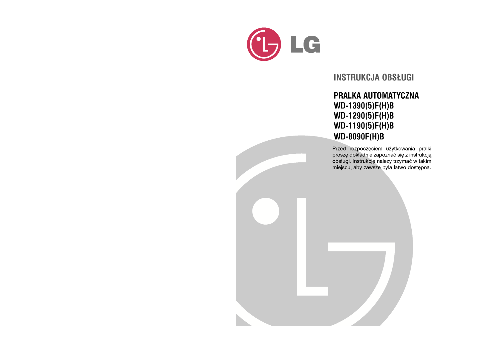 Lg WD-1390FB User Manual