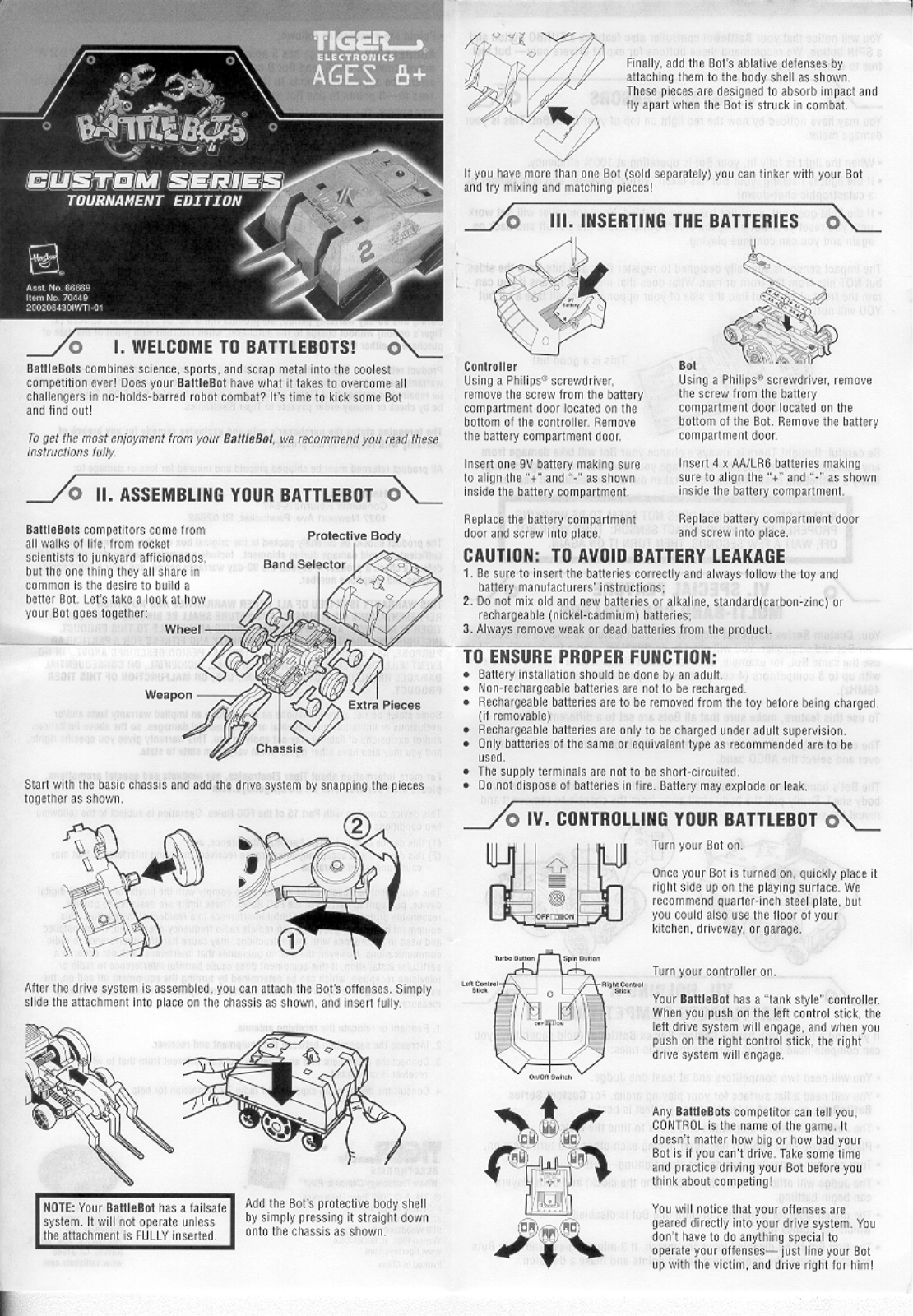 HASBRO Battlebots Vlad the Impaler-RC Custom Series User Manual