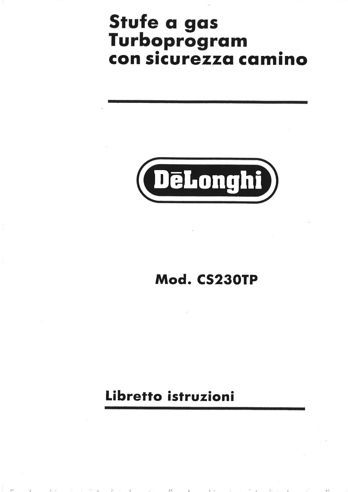 Delonghi CS 230TP Instructions Manual