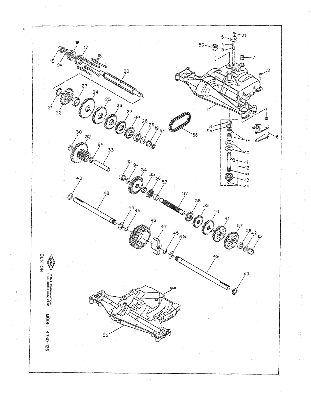 Dana 4360-126 Parts List