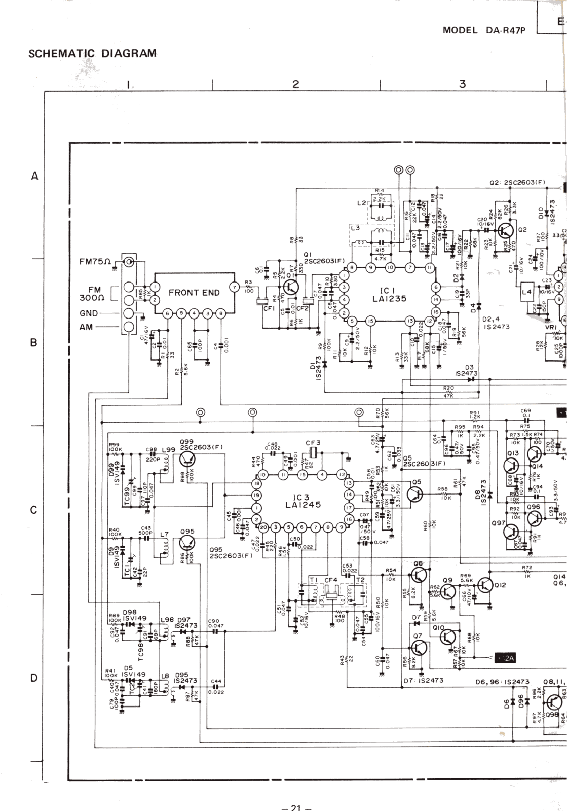 Mitsubishi DAR-47-P Schematic