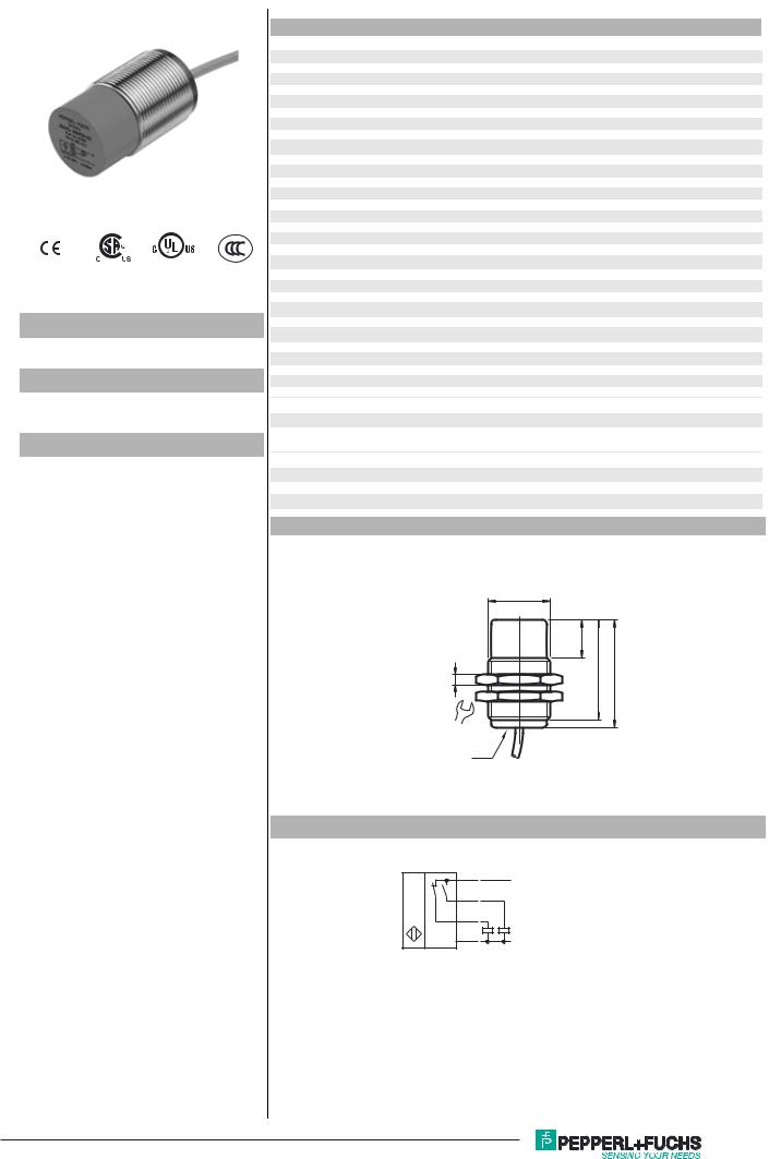 Pepperl Fuchs NJ15-30GM50-A2 Data Sheet