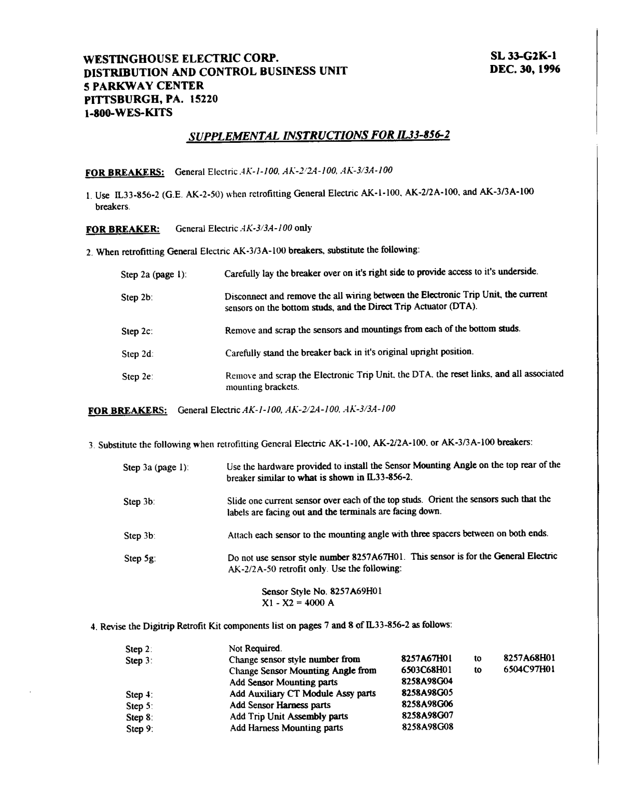 Westinghouse IL33-856-2 User Manual