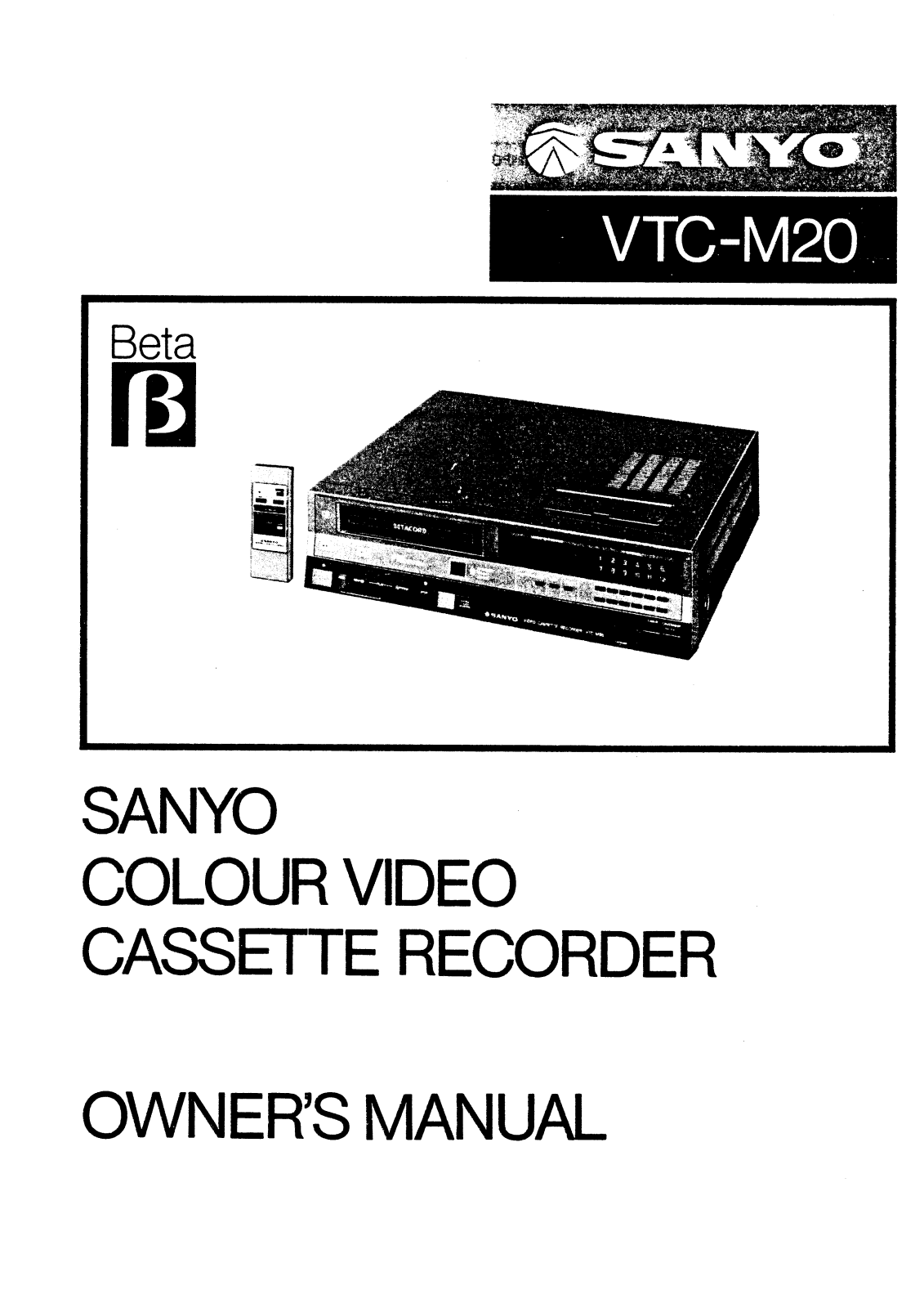 Sanyo VTC-M20 Instruction Manual