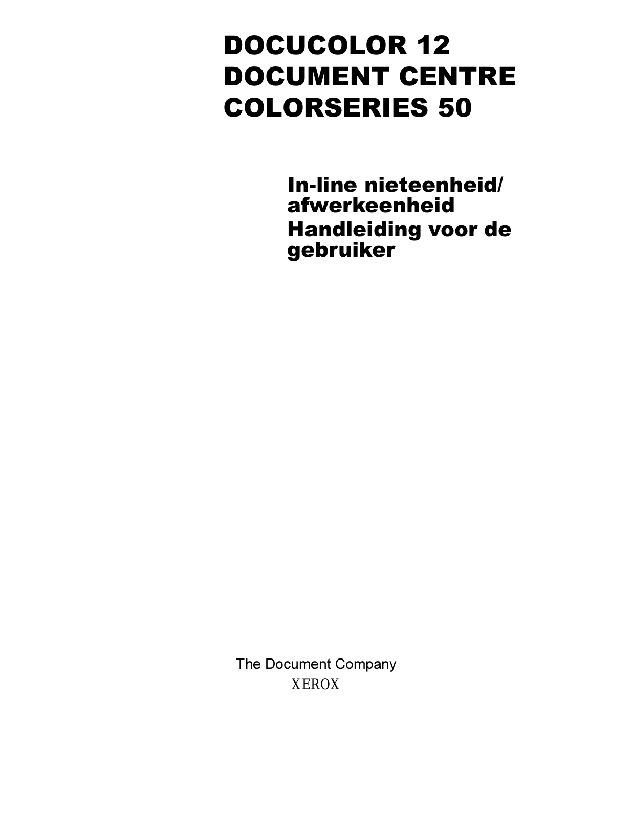 Xerox DocuColor 12 User manual