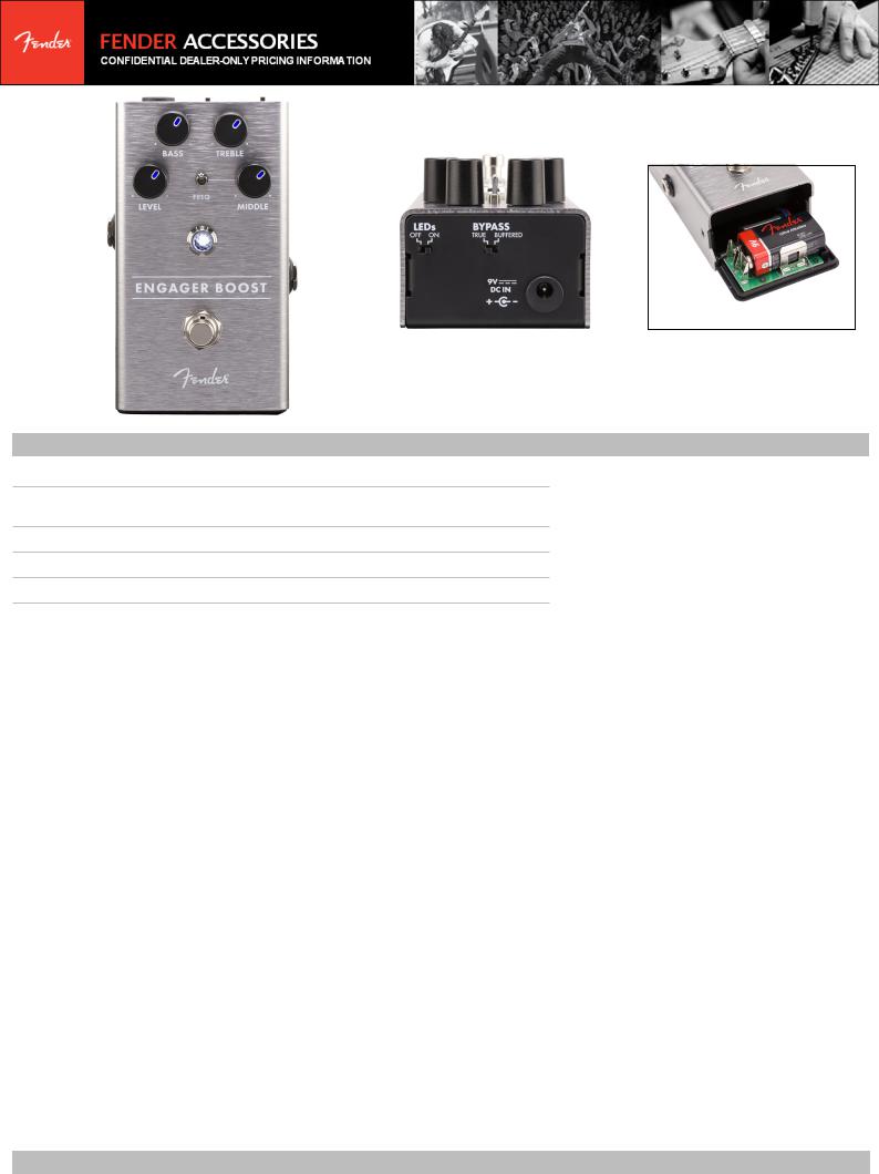 Fender Engager Boost Pedal User Manual