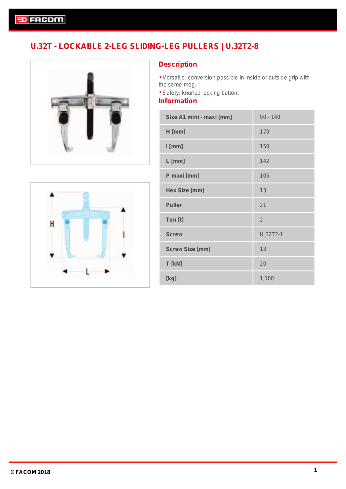 Facom U.32T2-8 Data Sheet - ManualMachine.com