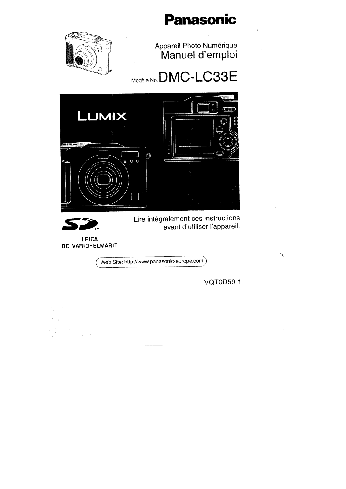 PANASONIC DMCLC33E User Manual