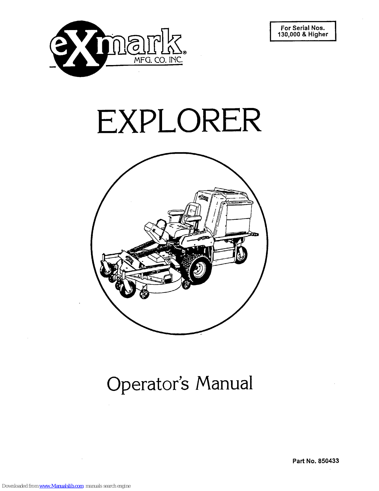 Exmark Explorer Operator's Manual