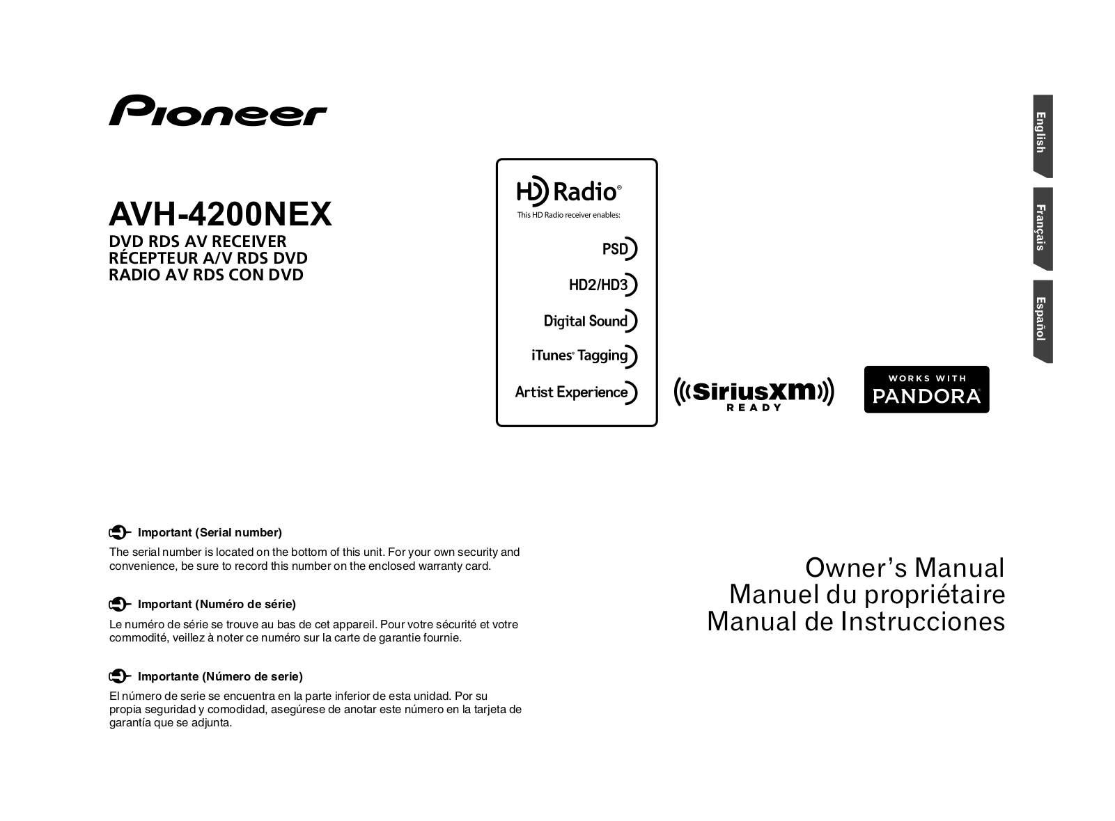 Pioneer AVH-4200NEX Owner's Manual