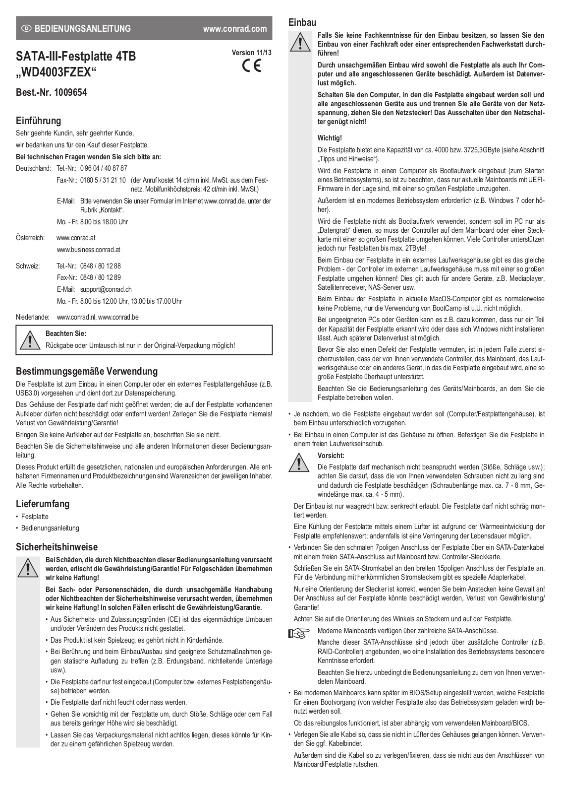 WD WD4003FZEX User guide