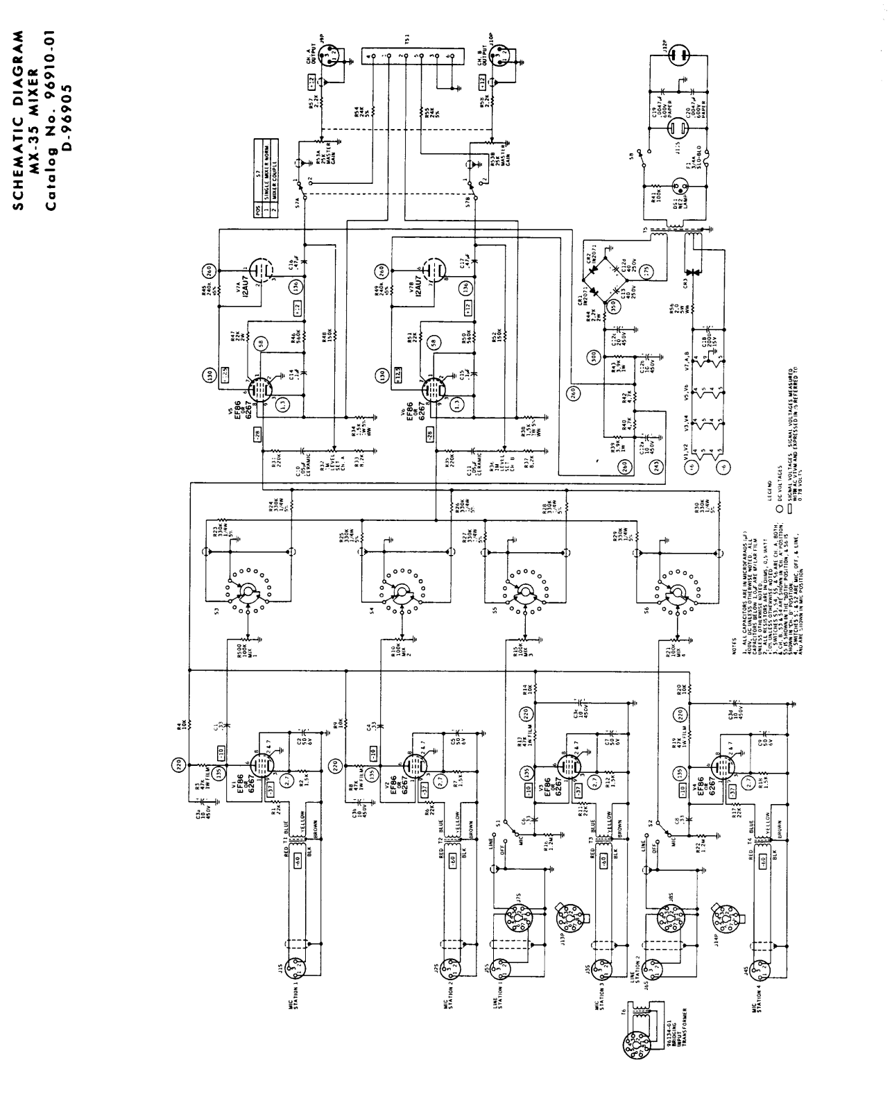 Ampex mx 10, mx 35 schematic