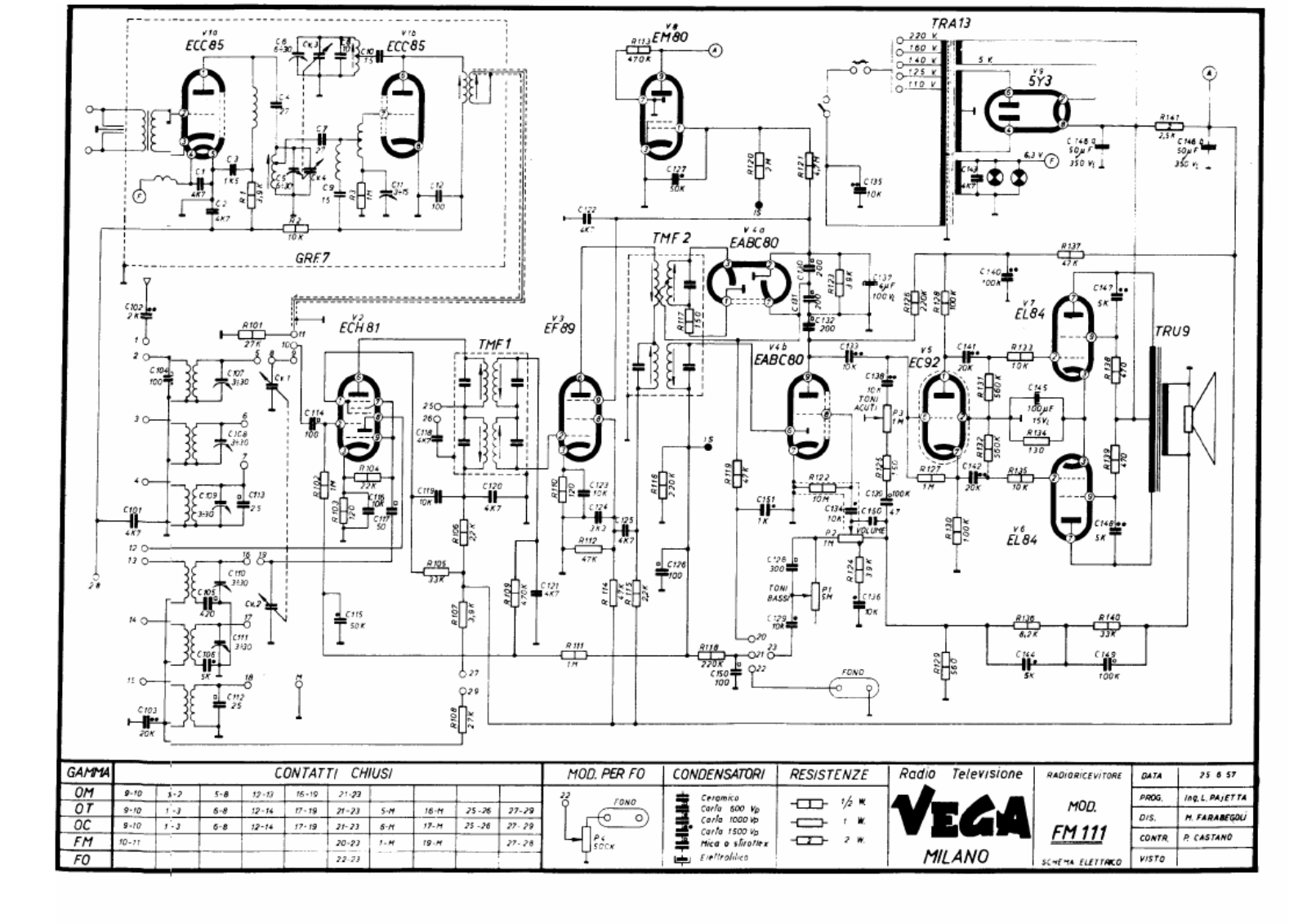 Vega fm111 schematic