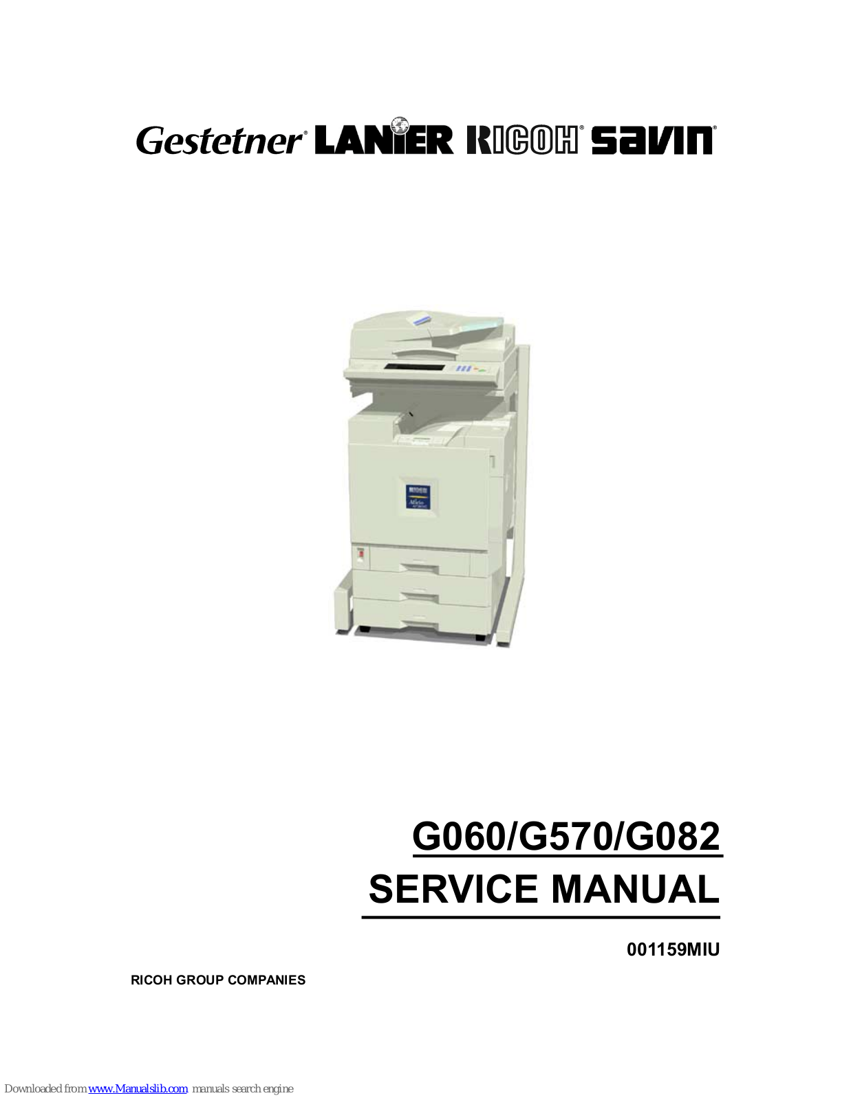 Gestetner G060, G570, G082 Service Manual