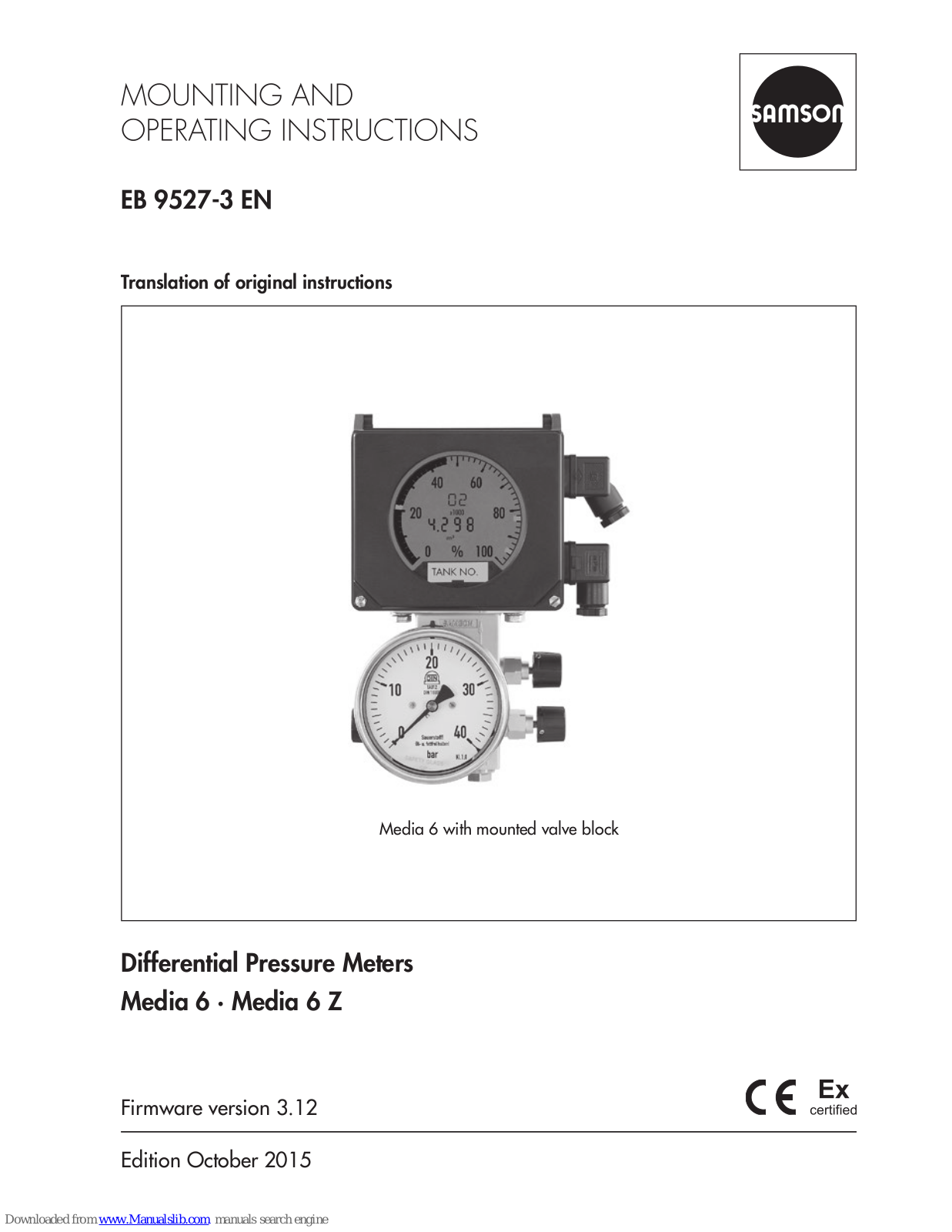 Samson Media 6 Z, Media 6 Mounting And Operating Manual